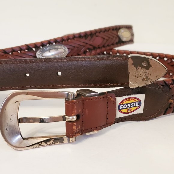 Fossil Vintage Braided Concho Belt - Picture 7 of 8